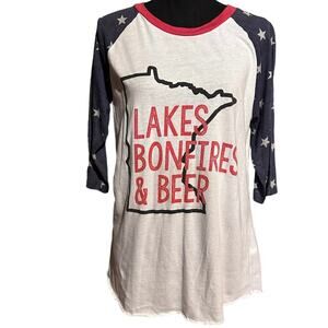 Fourth of July Minnesota Patriotic Summer Brewery T-Shirt Women's L Large